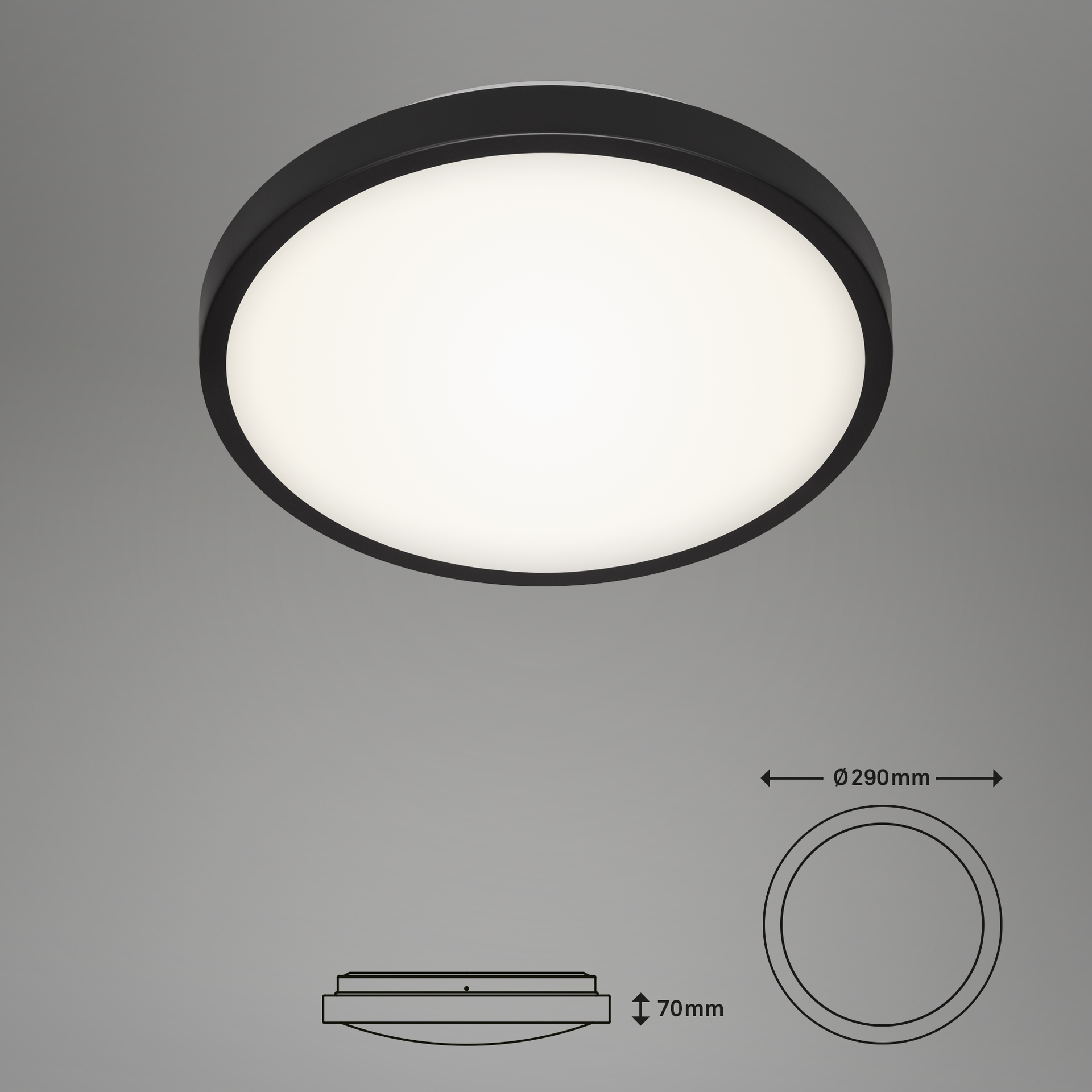 LED Deckenleuchte 1-flammig, schwarz