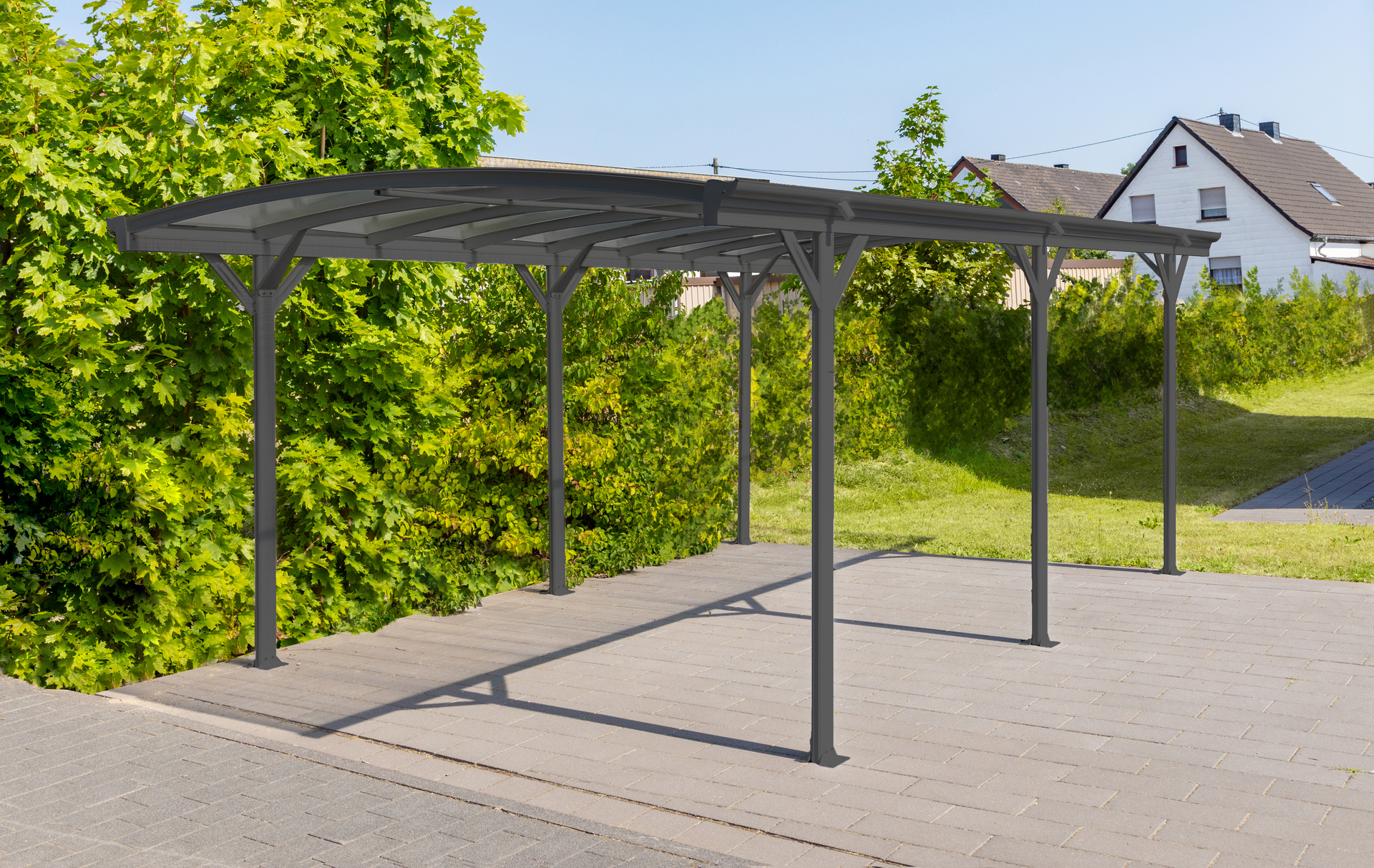 Carport Rundbogen anthrazit
