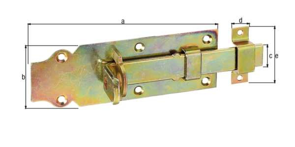 Schlossriegel m.flachem Griff gerade m.Schlaufe