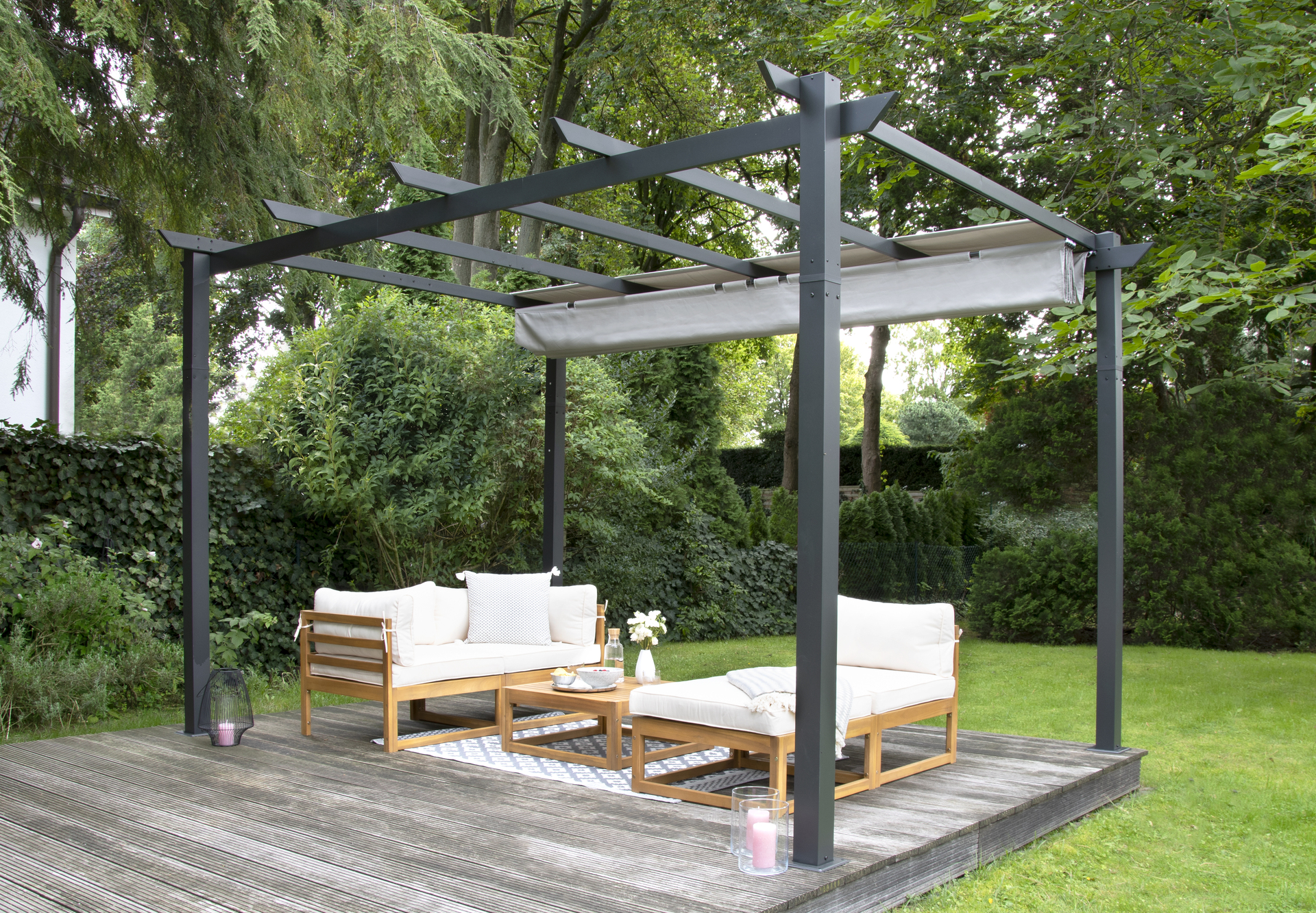 Pergola Pavillion anthrazit 3x4m bei leitermann.de günstig kaufen Pergola Pavillion anthrazit 3x4m