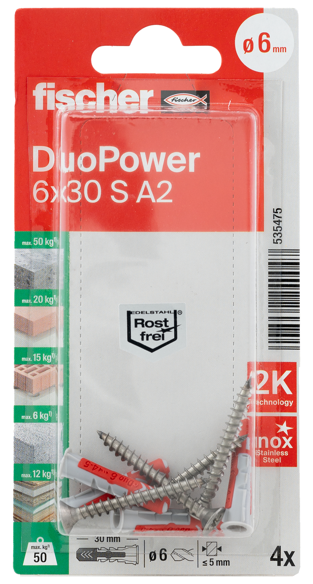 Duopower Dübel S A2