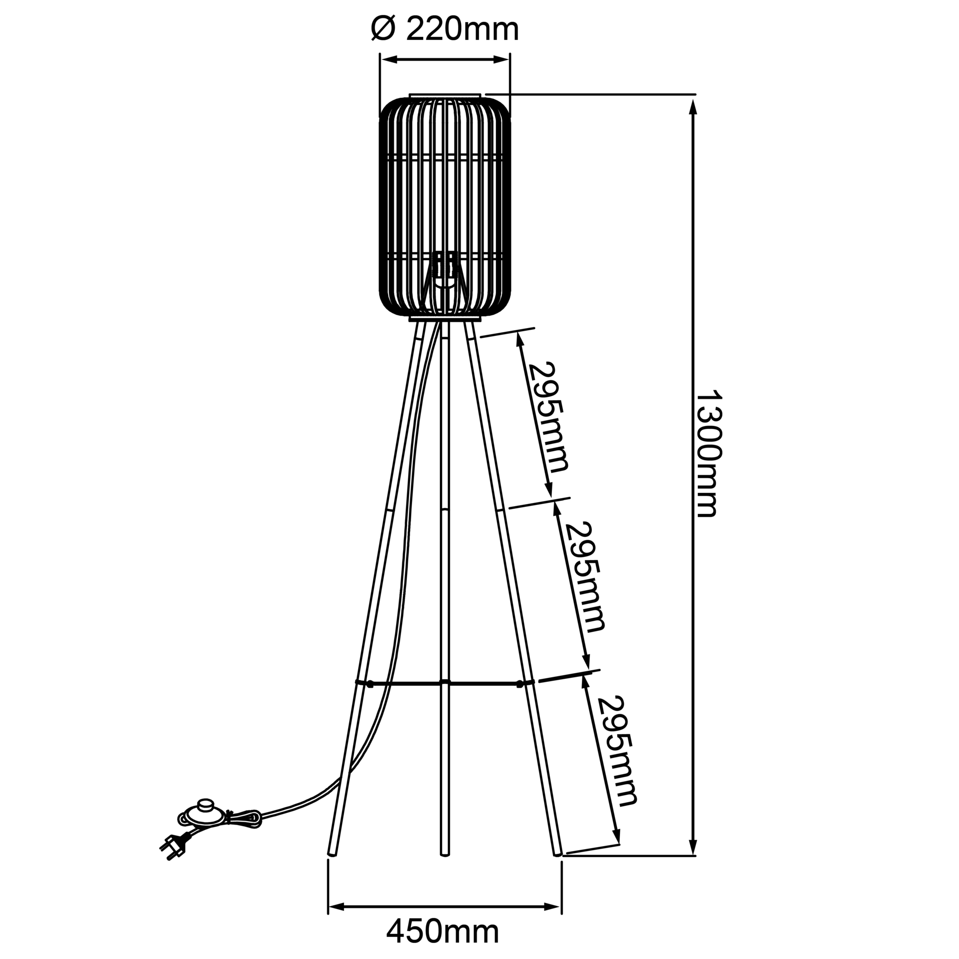 Woodrow Dekorative Standleuchte holz dunkel/schwarz bei leitermann.de günstig kaufen Woodrow Dekorative Standleuchte holz dunkel/schwarz