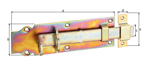 Schlossriegel m.flachem Griff gerade m.Schlaufe