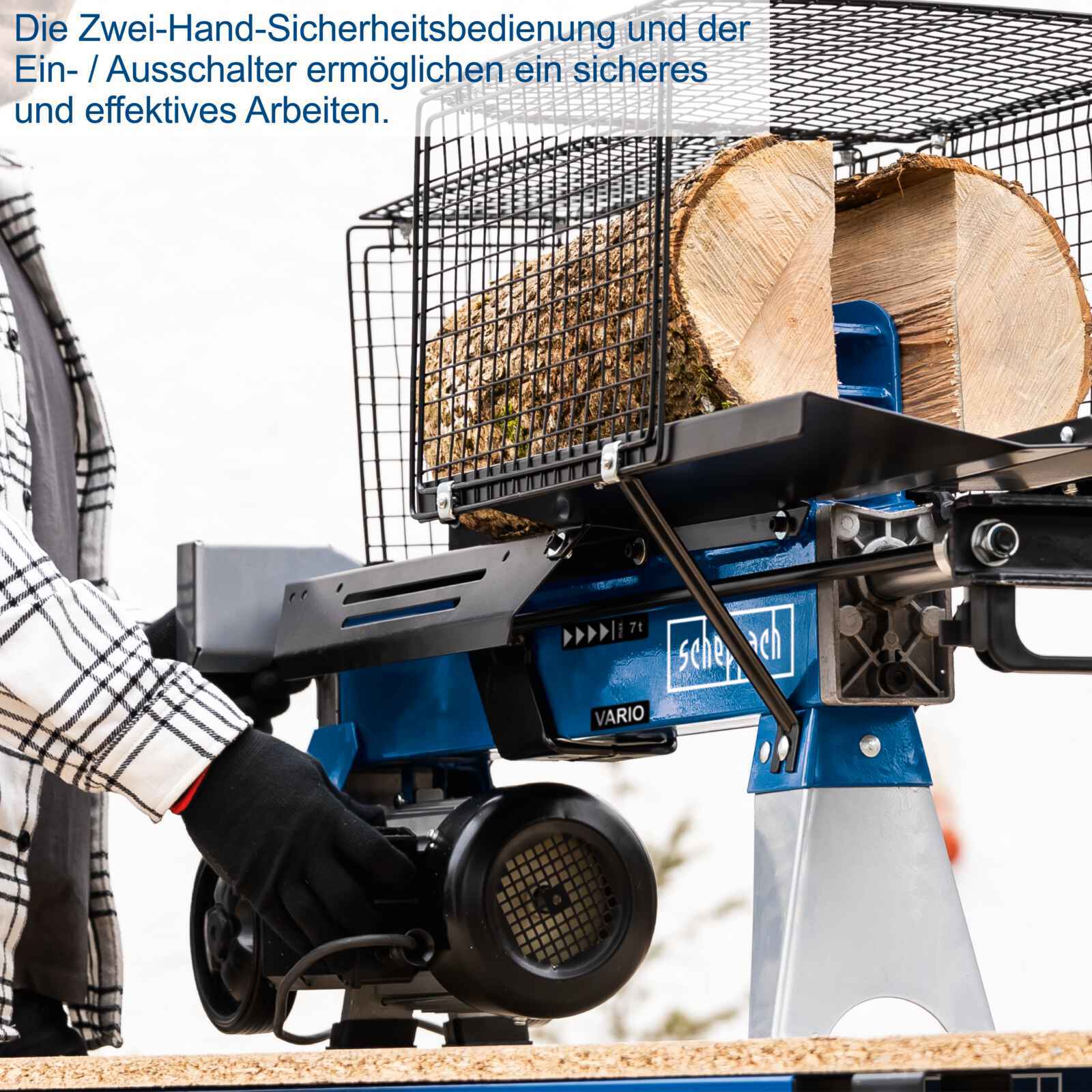 | Leitermann inkl. 7t - HL760LS, Scheppach Untergestell, 250mm Holzspalter Spaltkraft, LEITERMANN Ø liegend