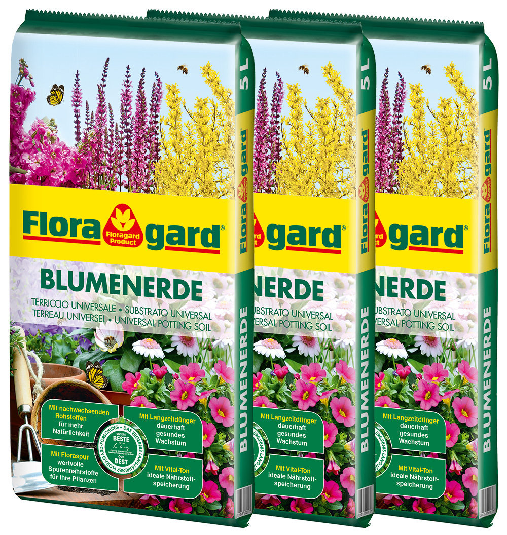 Floragard Vertriebs GmbH Blumenerde 3x5L