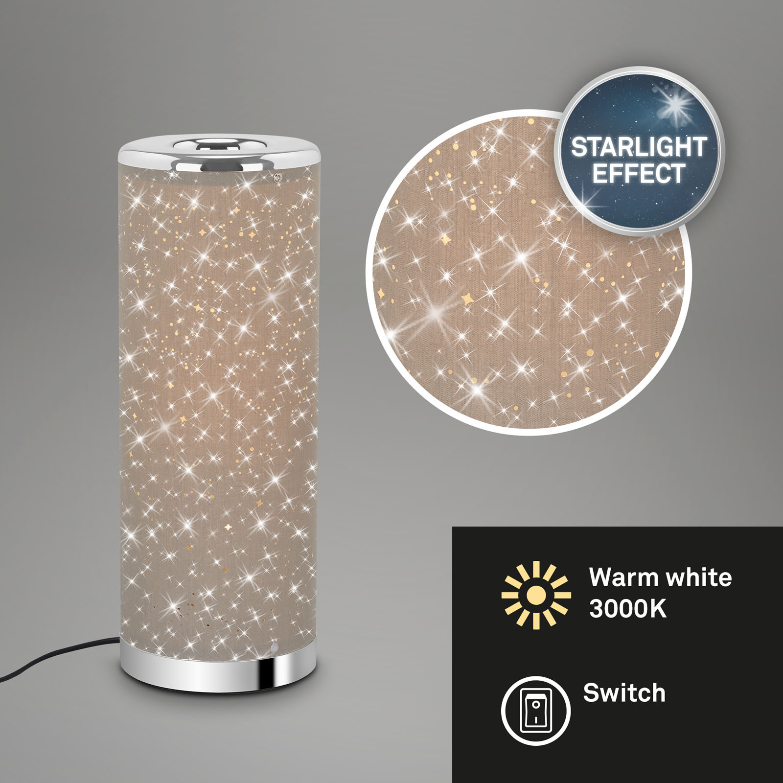 YOTA LED Tischleuchte Starlight-Effekt Ø 35,5cm bei leitermann.de günstig kaufen YOTA LED Tischleuchte Starlight-Effekt Ø 35,5cm
