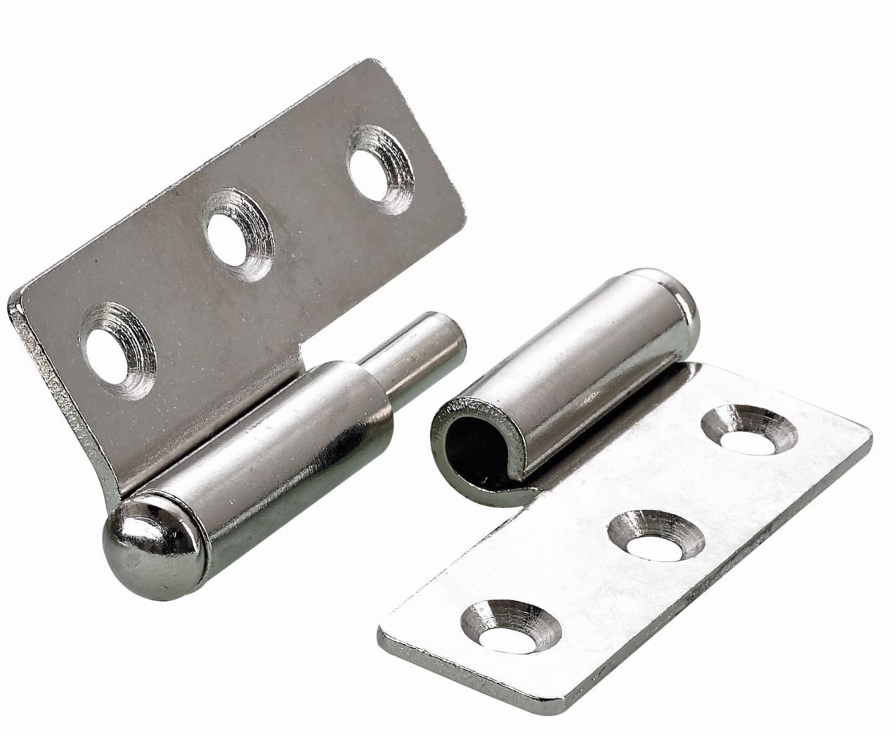 Möbelband links, 50 x 40 x 1,5 mm, Stahl, vernickelt
