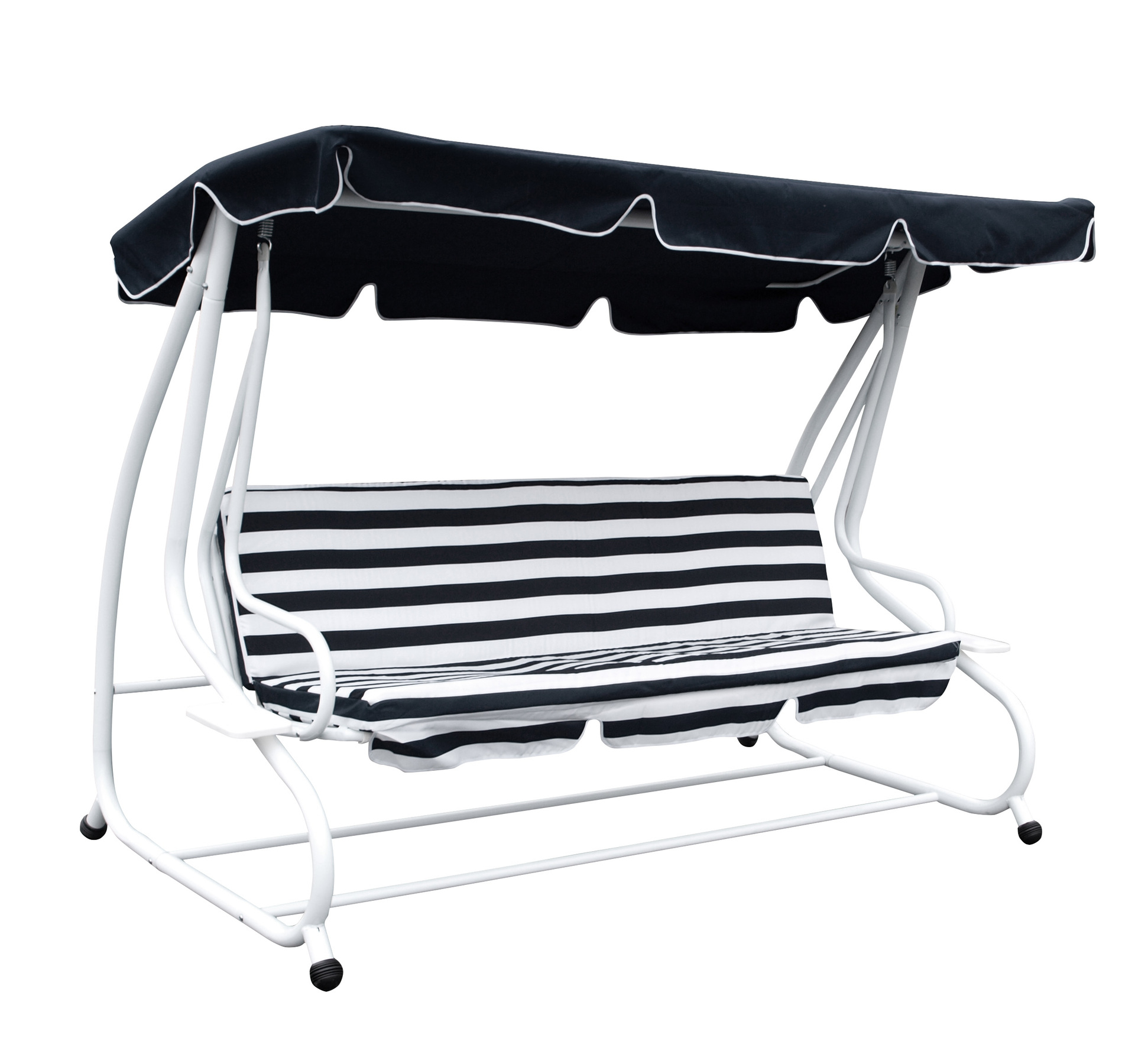 Hollywoodschaukel 4-sitzer, weiss-blau