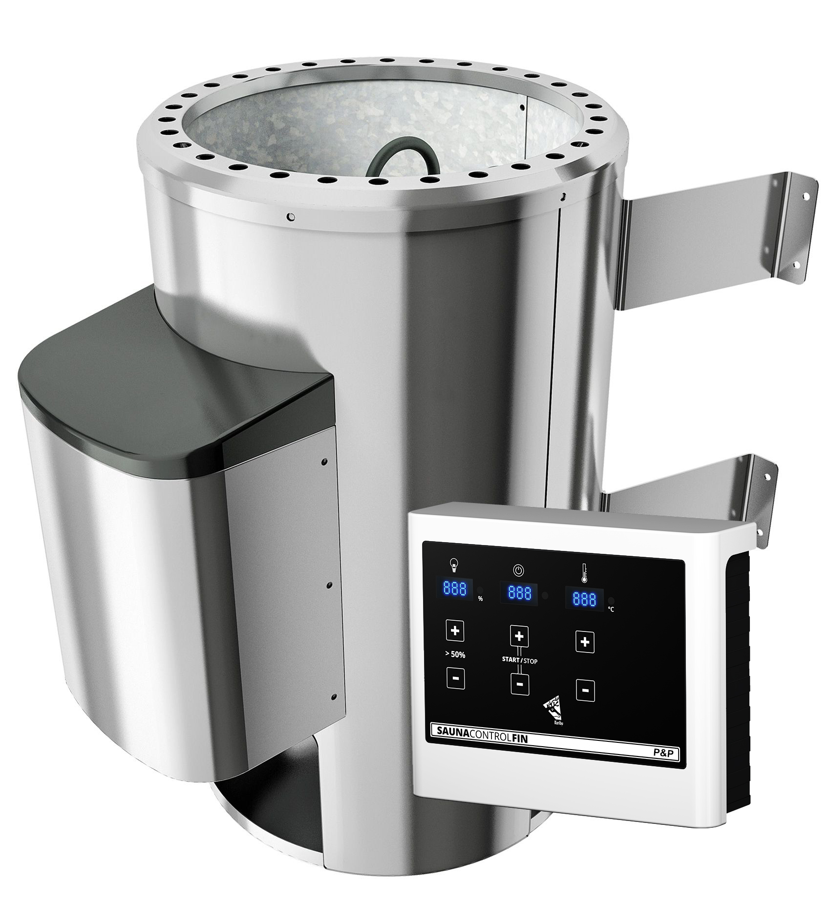 Plug&Play Saunaofen mit Steinen und externen Steuerung Easy