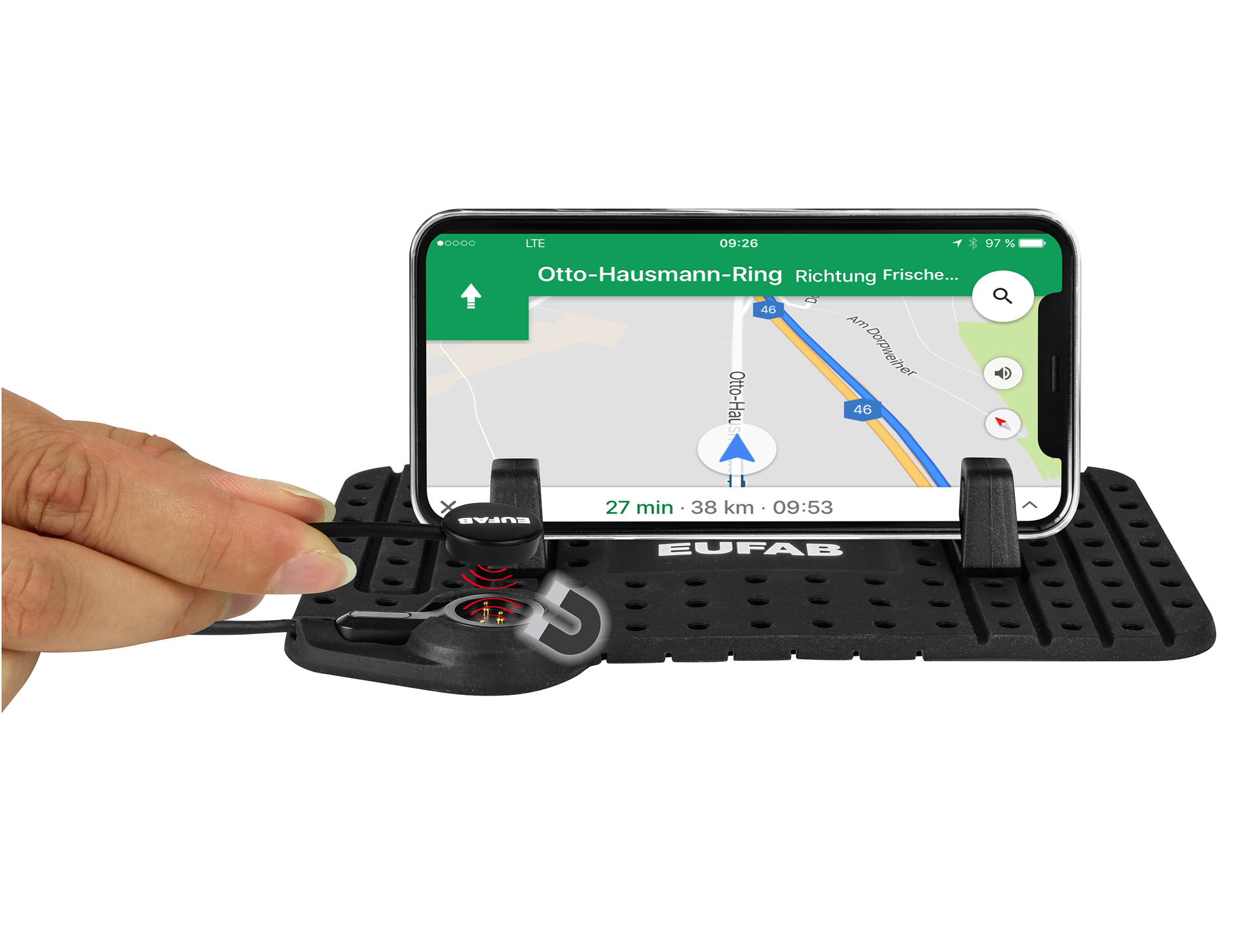 Anti-Rutsch Smartphone Halterung mit USB Ladekabel bei leitermann.de günstig kaufen Anti-Rutsch Smartphone Halterung mit USB Ladekabel