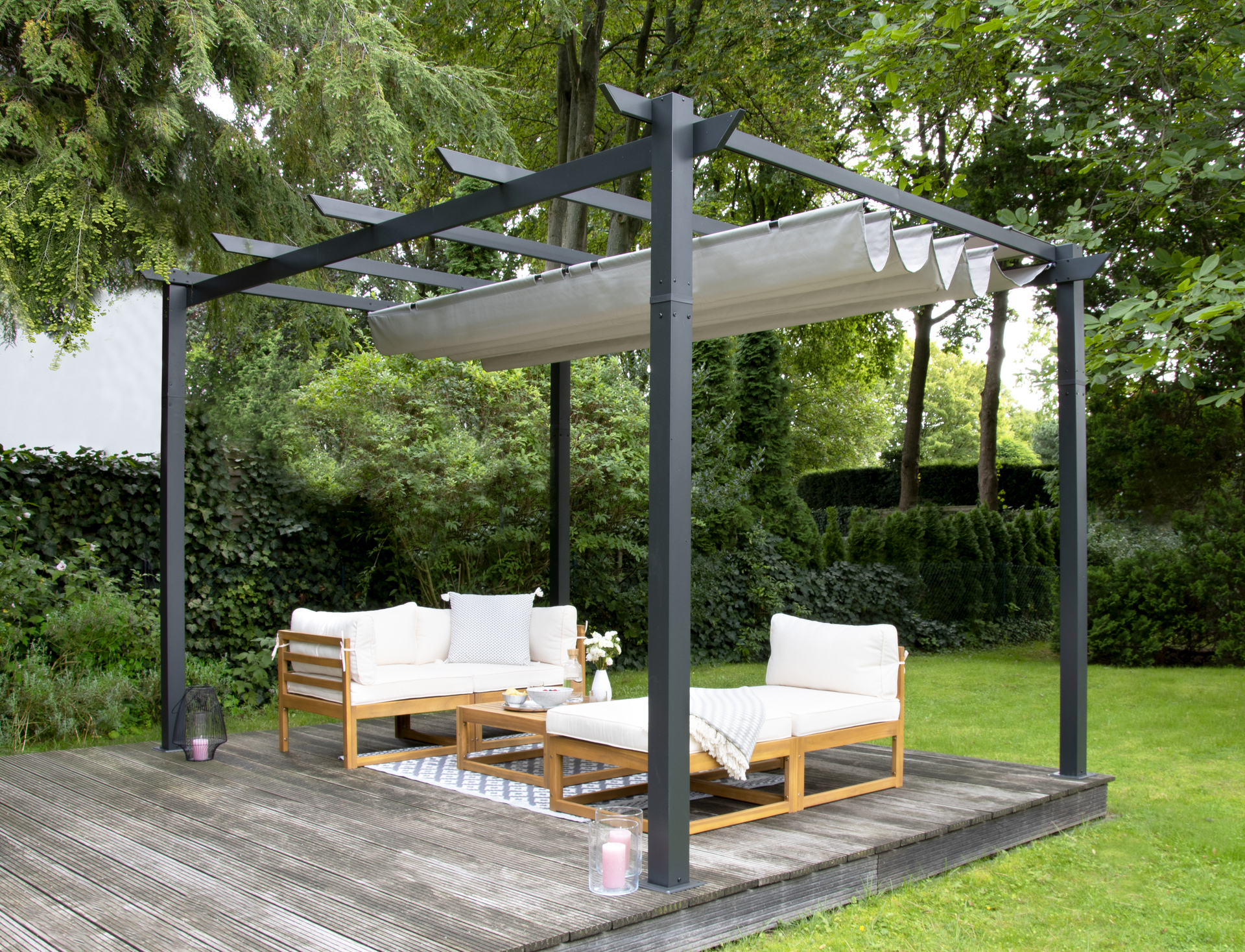 Pergola Pavillion anthrazit 3x4m bei leitermann.de günstig kaufen Pergola Pavillion anthrazit 3x4m