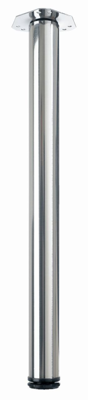 Tischbein 700 – 730 x Ø 60 mm Stahl Edelstahl Optik