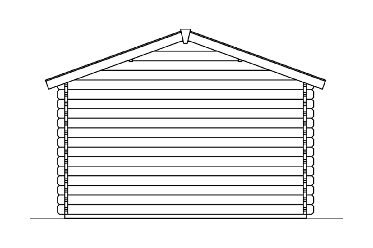 Gartenhaus Langesund , mit Vordach 80cm natur