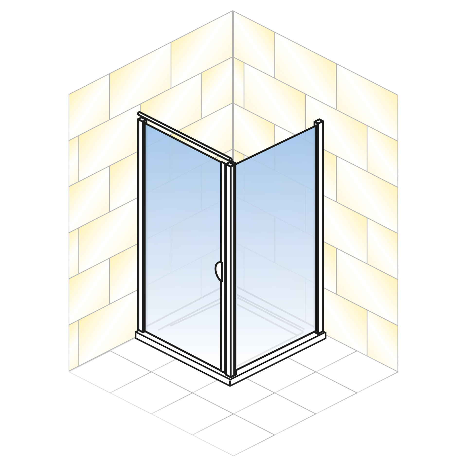 ExpressPlus Sunny Eckdusche mit Seitenwand + Duschwanne, alu-natur bei leitermann.de günstig kaufen ExpressPlus Sunny Eckdusche mit Seitenwand + Duschwanne, alu-natur