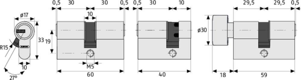 ABUS Profilzylinder D6XNP bei leitermann.de günstig kaufen ABUS Profilzylinder D6XNP