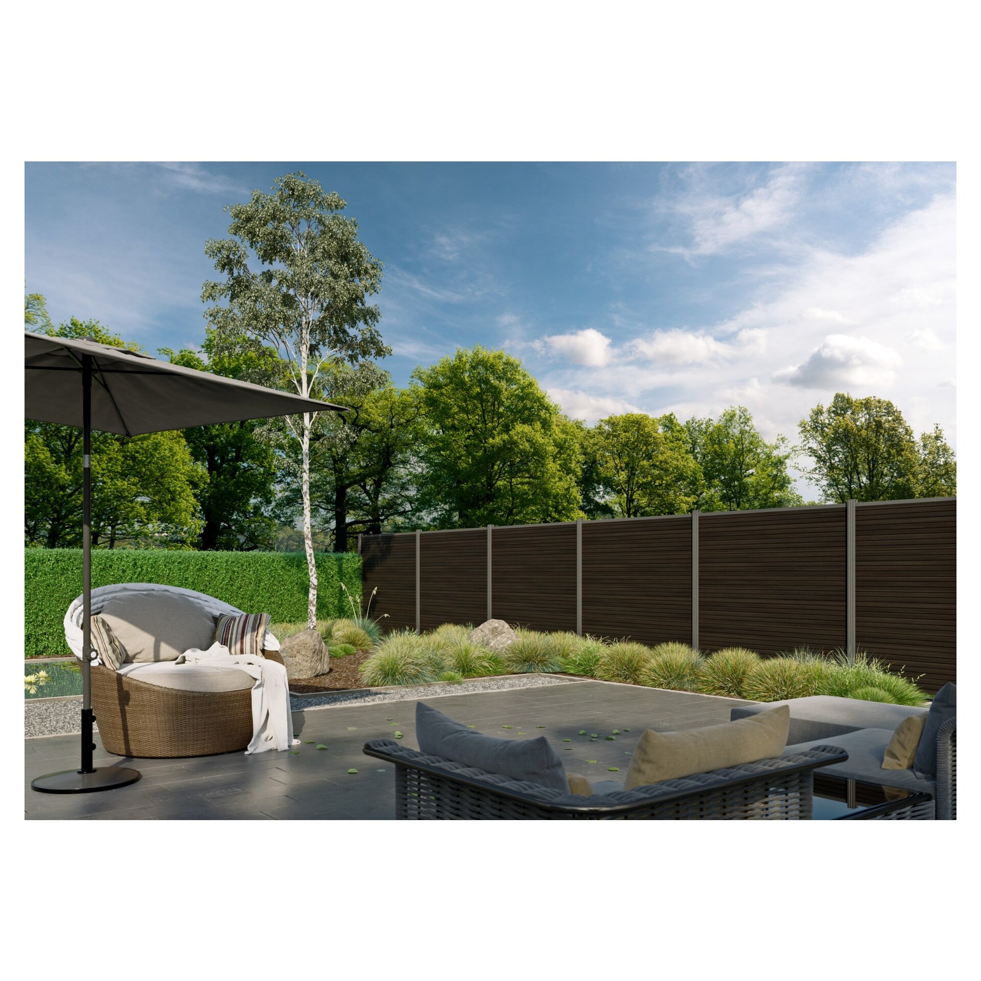 WOLLBACH-Serie, WPC-Steckzaun-Set ca. 175x180 cm