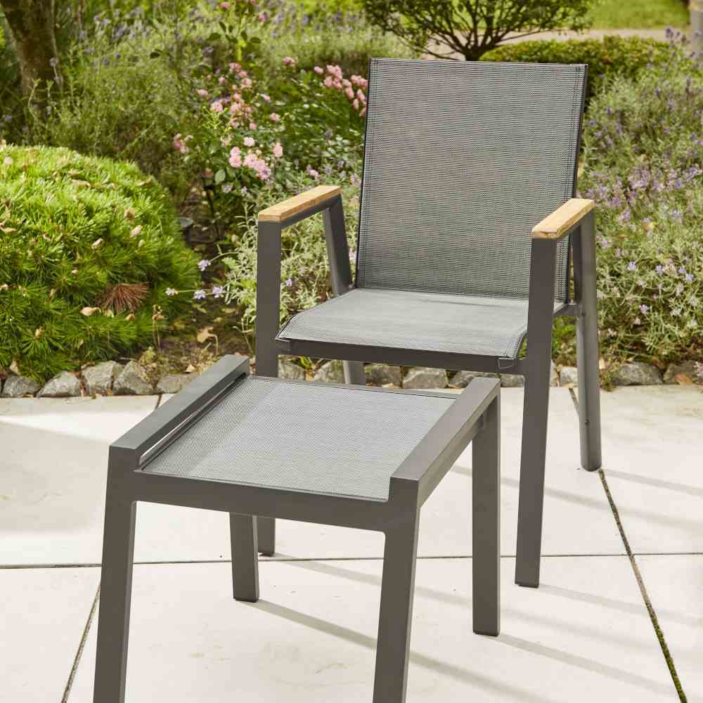 Savona Hocker matt anthrazit / silber-schwarz