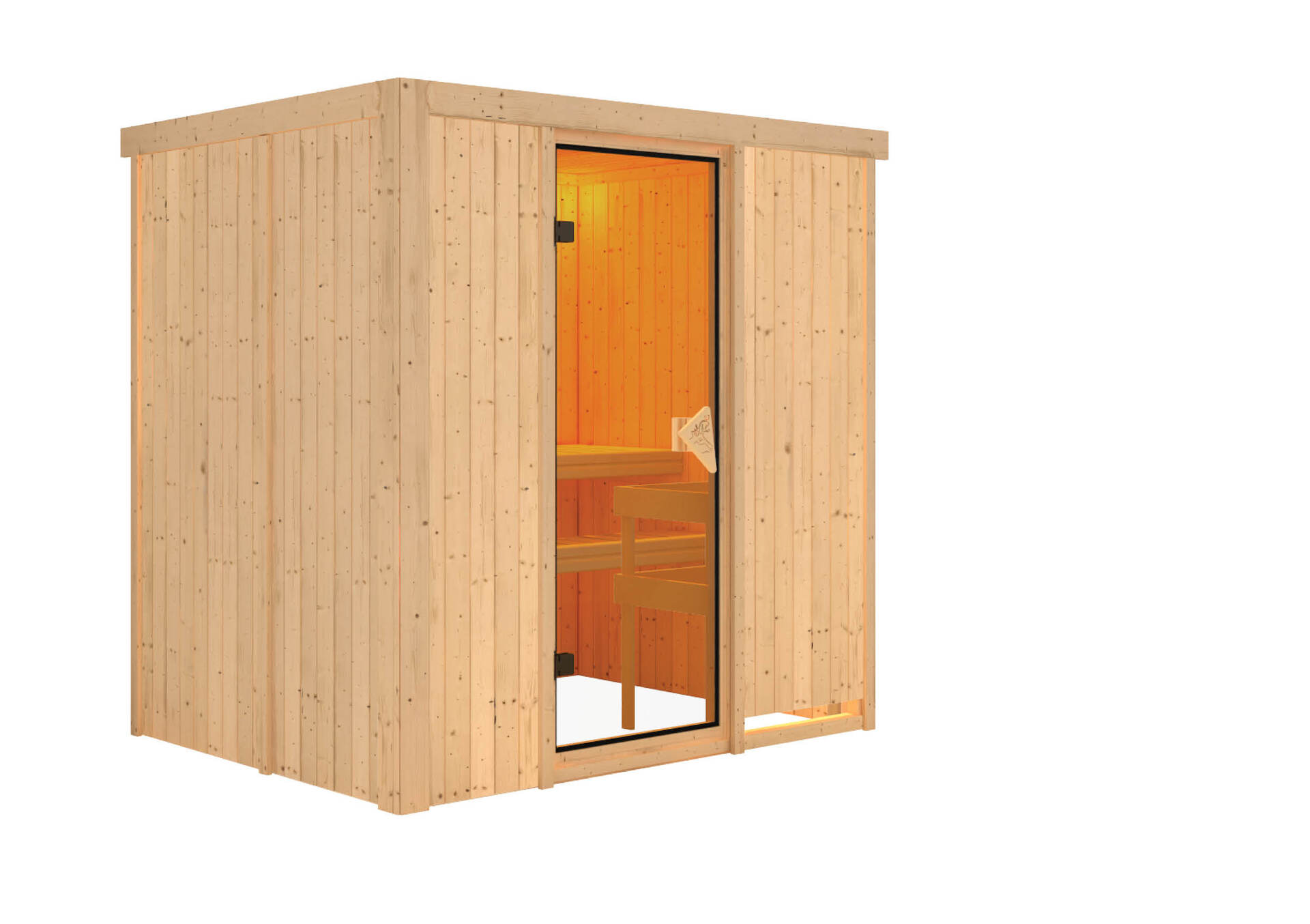 Sauna Kothla mit Zubehör-Set 196x151x198cm, Fronteinstieg