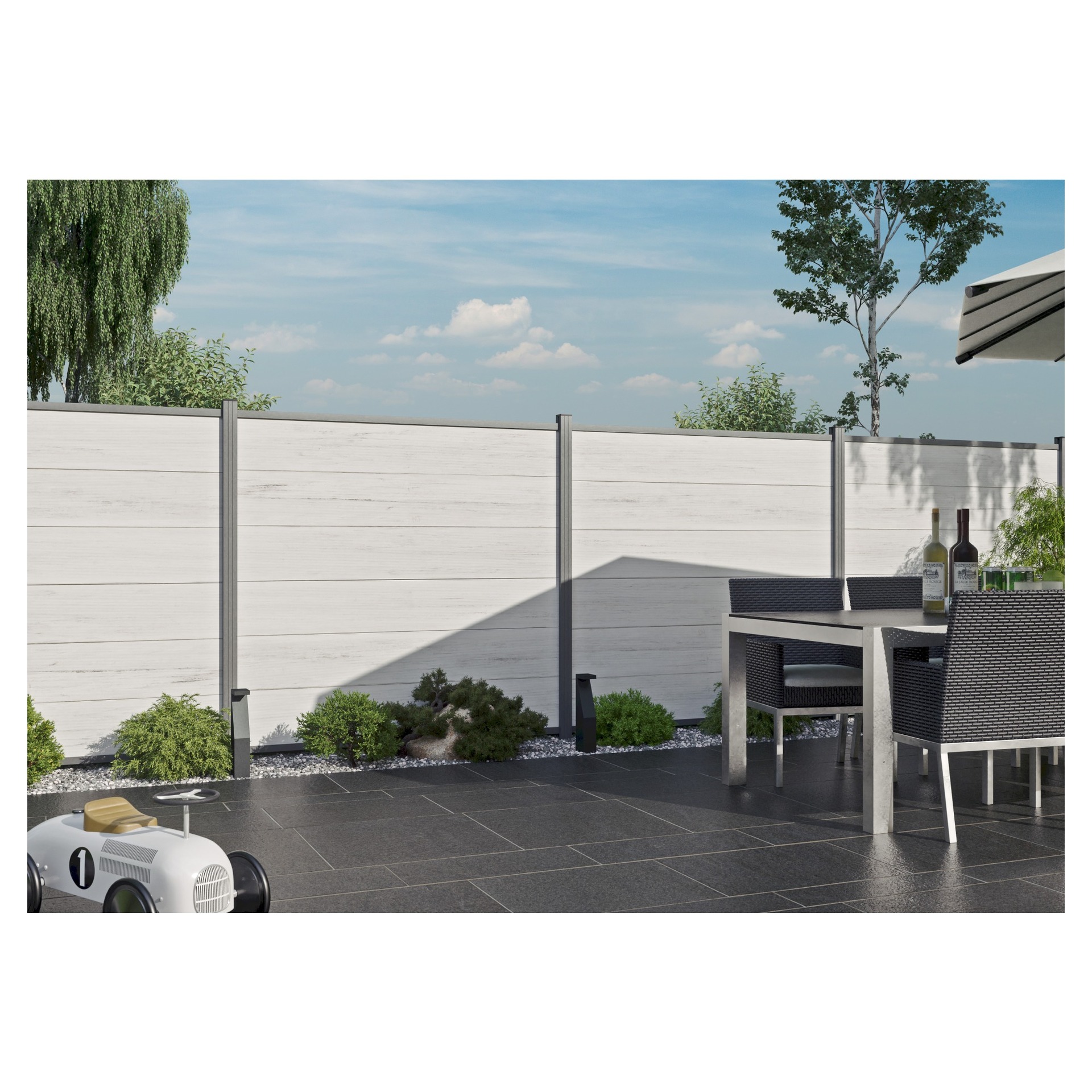 ELZE-Serie WPC-Steckzaunsystem Zaunlamelle BREIT