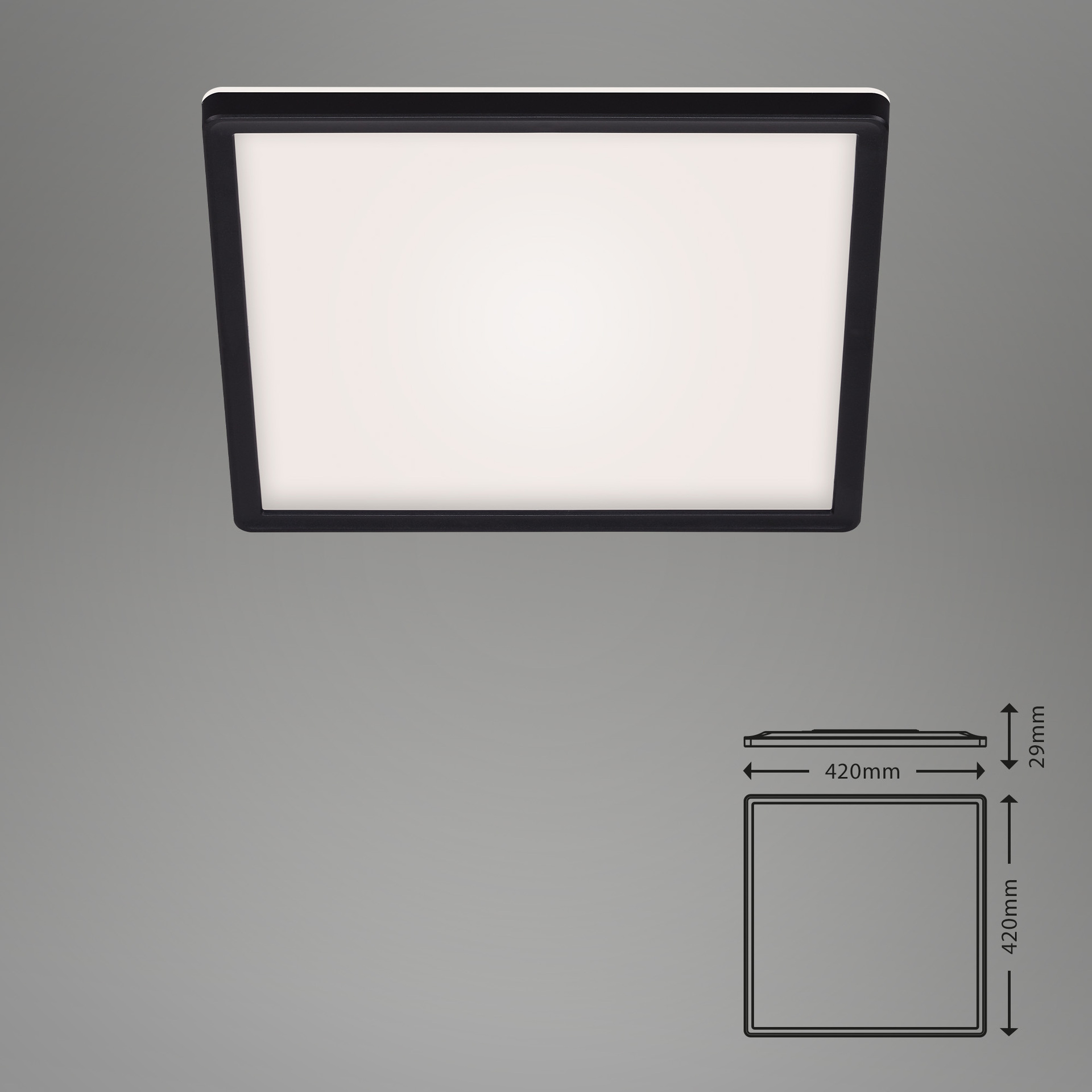 SLIM Ultraflaches LED Panel mit LED Backlight, schwarz