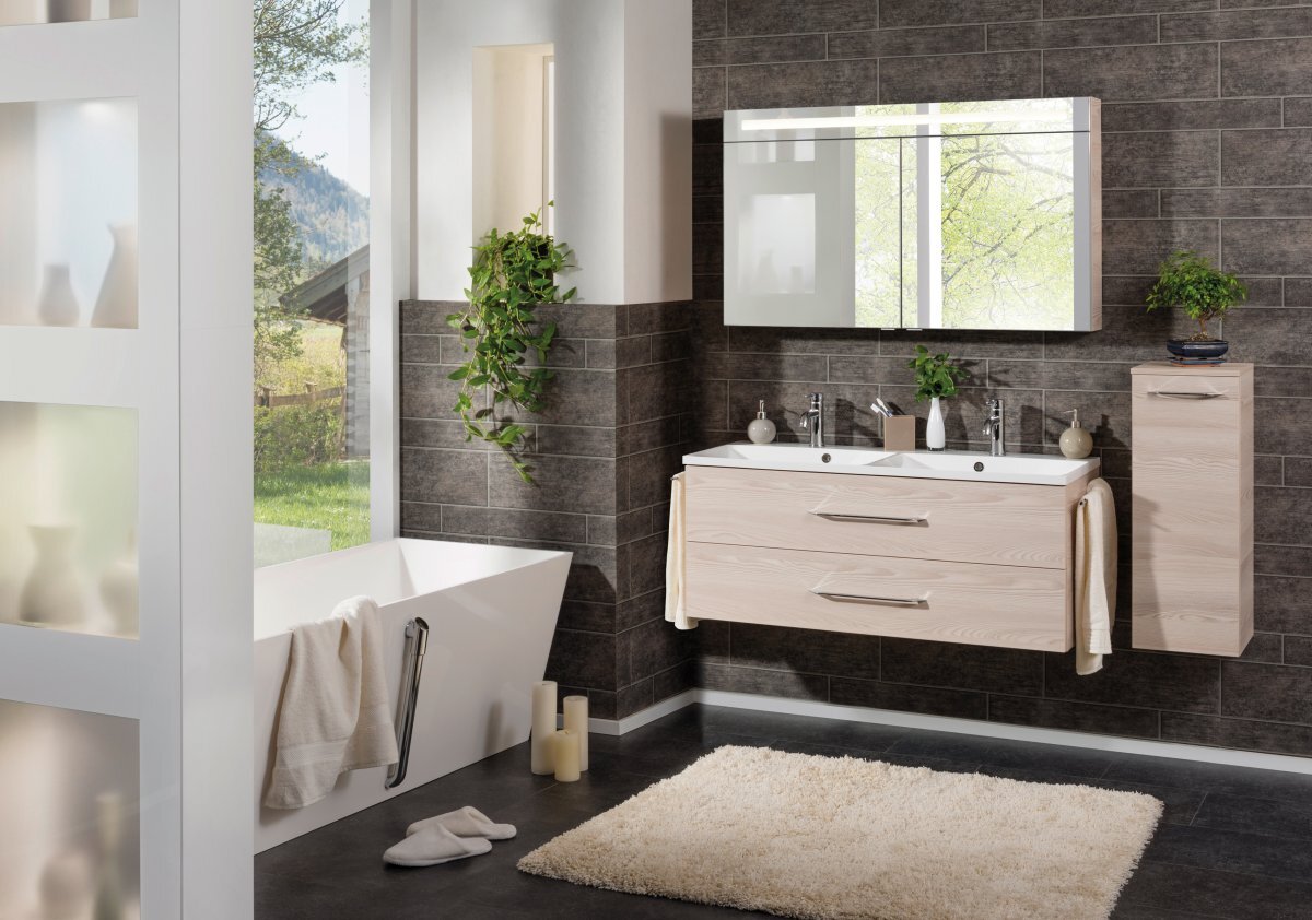 B.clever Becken+Waschtischunterschrank 120x51x46cm Double bei leitermann.de günstig kaufen B.clever Becken+Waschtischunterschrank 120x51x46cm Double