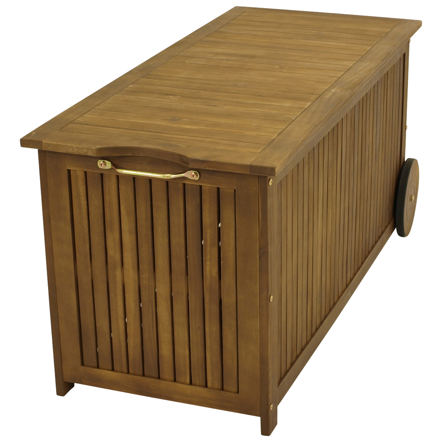 Kissenbox mit Rollen 123x52x59cm, Akazie