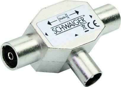 Schwaiger Koax Verteiler 2-fach Rdf. metall