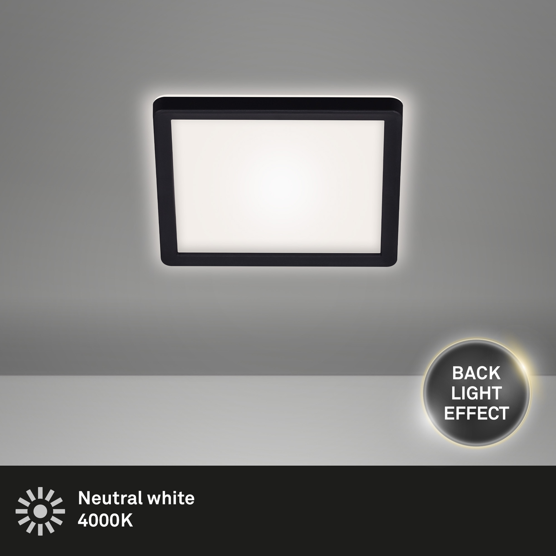 SLIM Ultraflaches LED Panel, schwarz bei leitermann.de günstig kaufen SLIM Ultraflaches LED Panel, schwarz