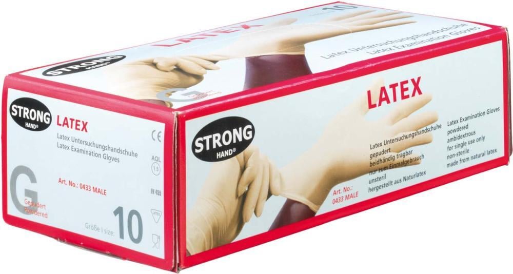 stronghand Latex-Einweghandschuh Male Größe 10