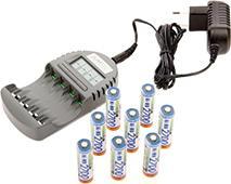 Ladegerät Set 3 mit 8 Mignon NimH-Akkus