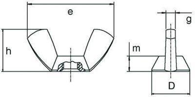 Flügelmutter amerikanische Form M 5 verzinkt E-NORMpro 200 Stück