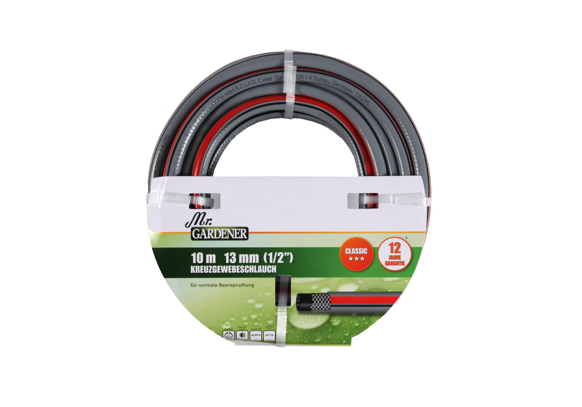 Kreuzgewebe-Gartenschlauch Classic rot/schwarz bei leitermann.de günstig kaufen Kreuzgewebe-Gartenschlauch Classic rot/schwarz