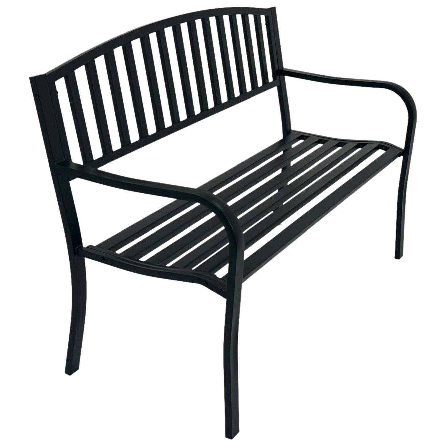 Gartenbank 2-sitzer Stahl, schwarz