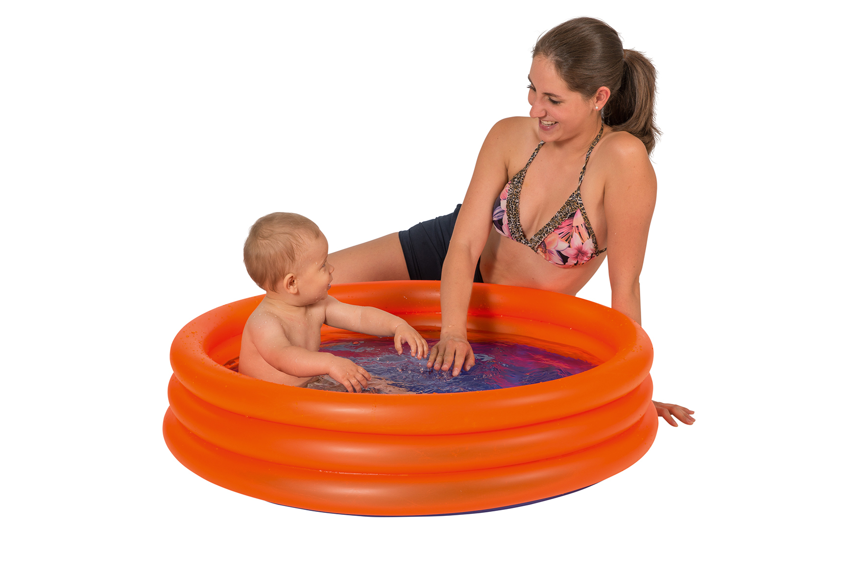 3-Ring-Pool Planschbecken Uni, orange