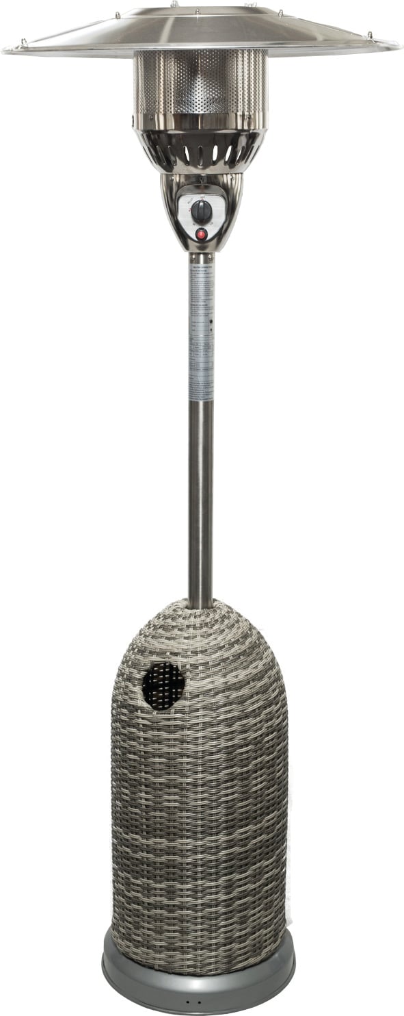 Terrassenheizstrahler Brolly Rattan 8Kw Edelstahl Rattan anthrazit