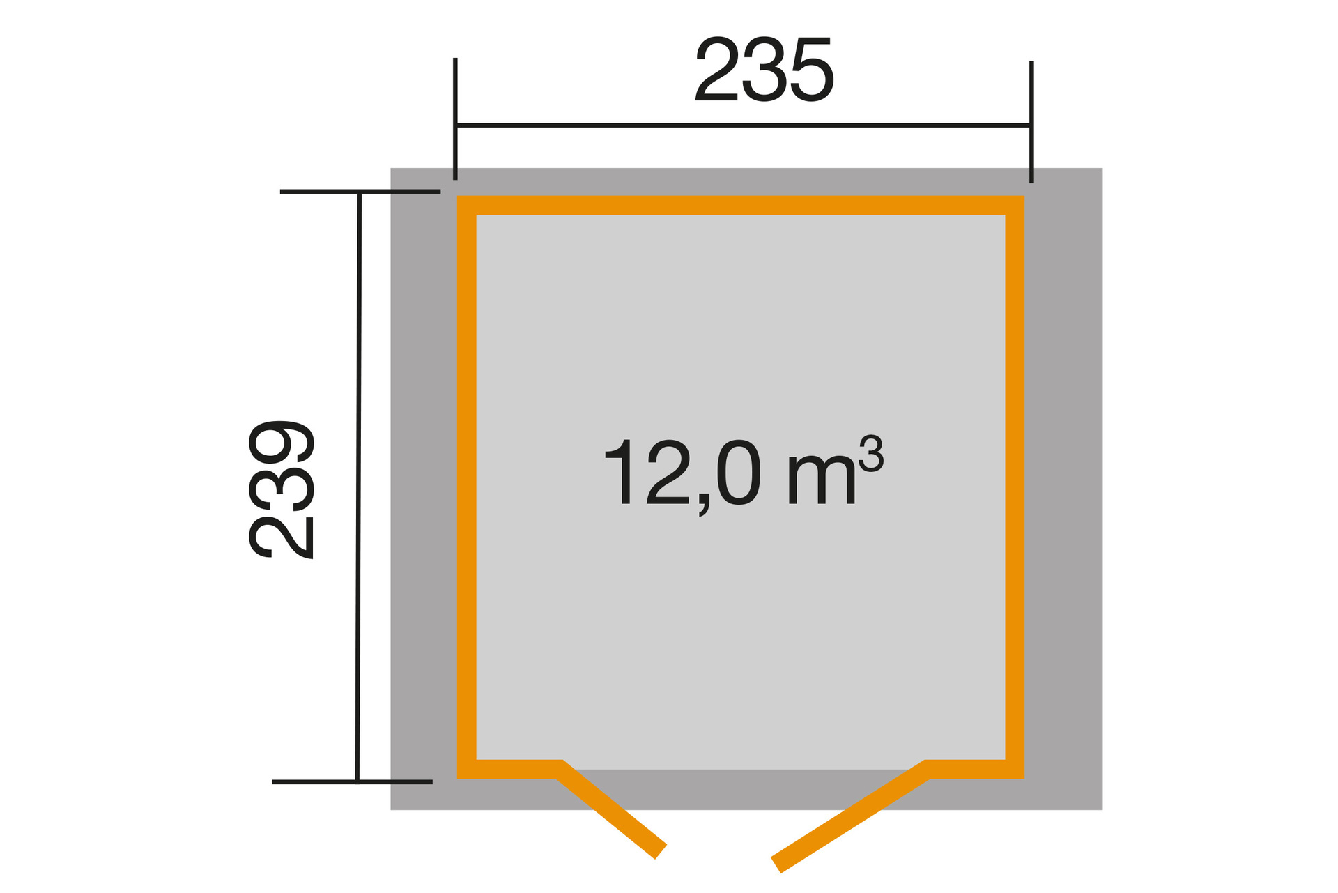 Gartenhaus 224 A 21 mm, Design-Doppeltür
