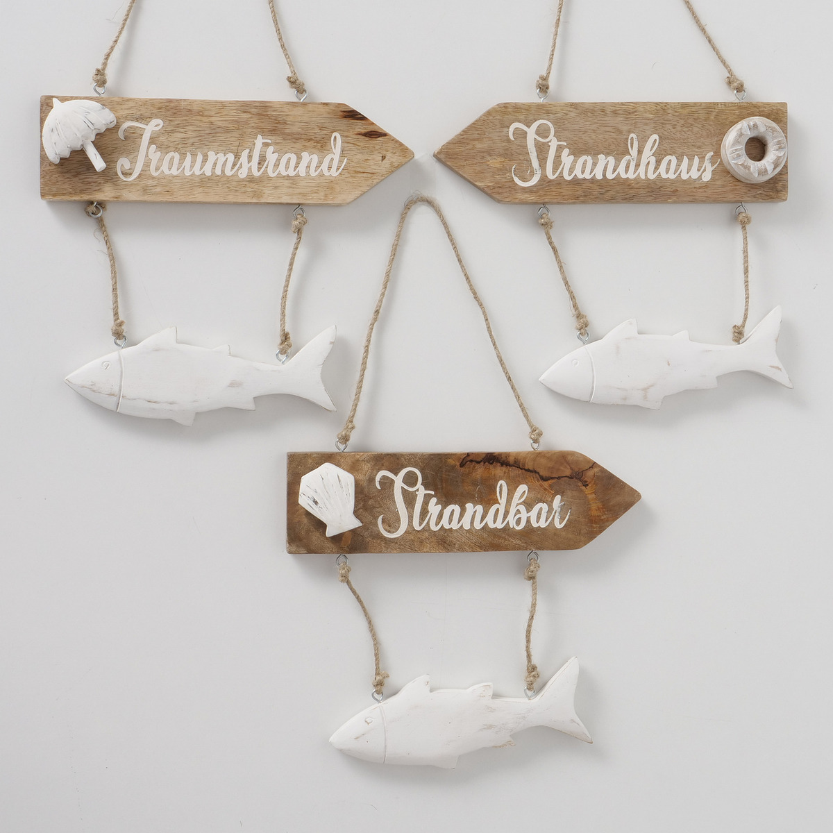 Schild Strandhus, 3-fach sortiert