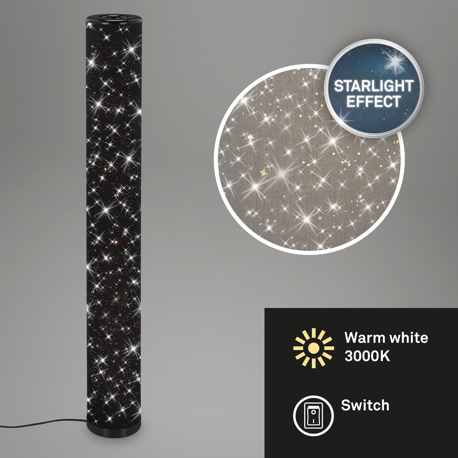 YOTA LED-Stoff-Stehleuchte Sternendekor