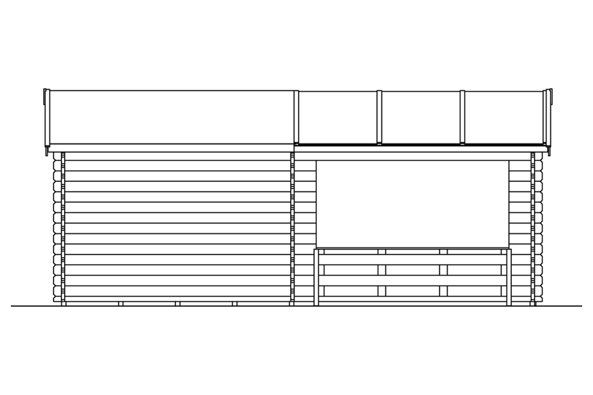 Gartenhaus Holmestrand, 45mm mit Abstellraum natur