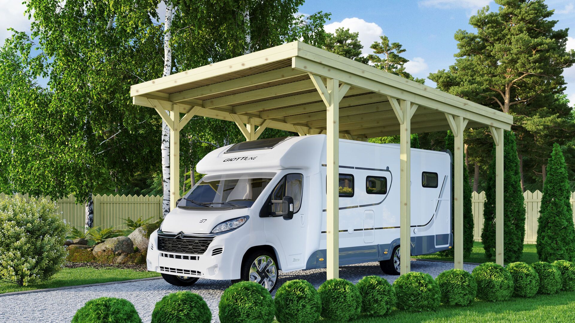 Caravan Carport 3,94x7,12x3,74m