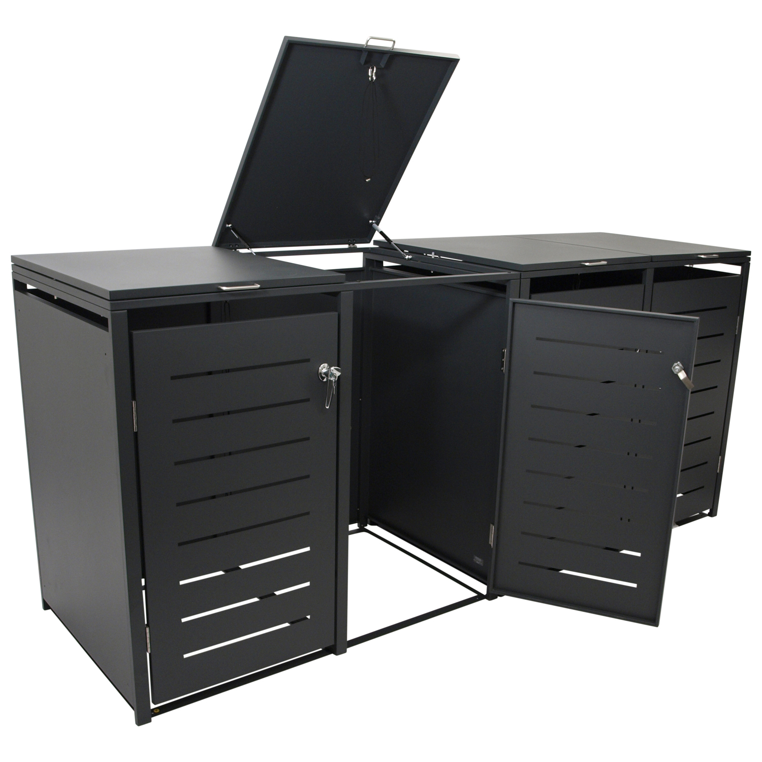 Mülltonnenbox 4-er, Stahl verzinkt