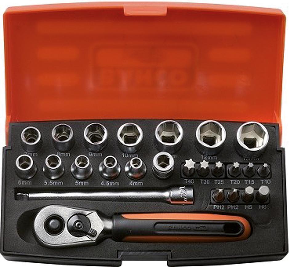 Steckschlüssel-Grt. 1/4"Hebelkn. 25tlg. 6kt.Bahco bei leitermann.de günstig kaufen Steckschlüssel-Grt. 1/4"Hebelkn. 25tlg. 6kt.Bahco