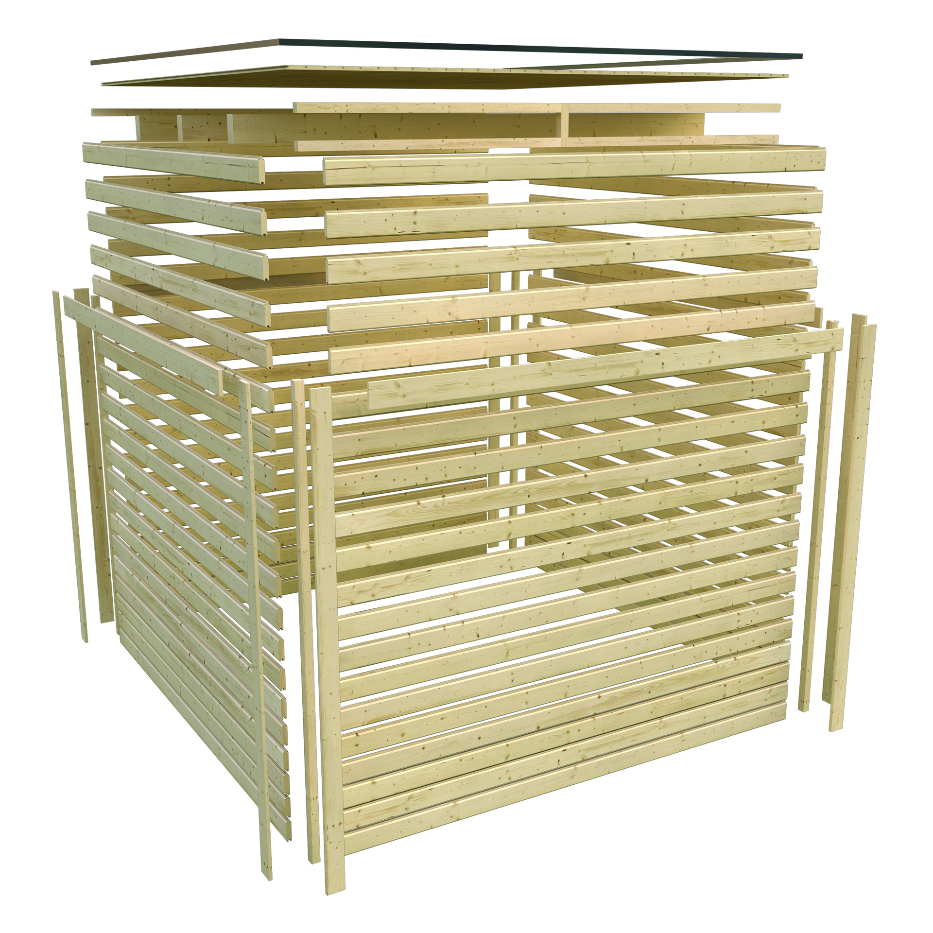 Saunahaus Kandau 276x276x210cm mit Zubehör-Set