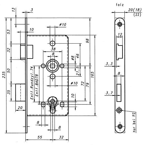 Einsteckschloss Behörden 60/72PZW 20 rund Edelstahl rechts bei leitermann.de günstig kaufen Einsteckschloss Behörden 60/72PZW 20 rund Edelstahl rechts