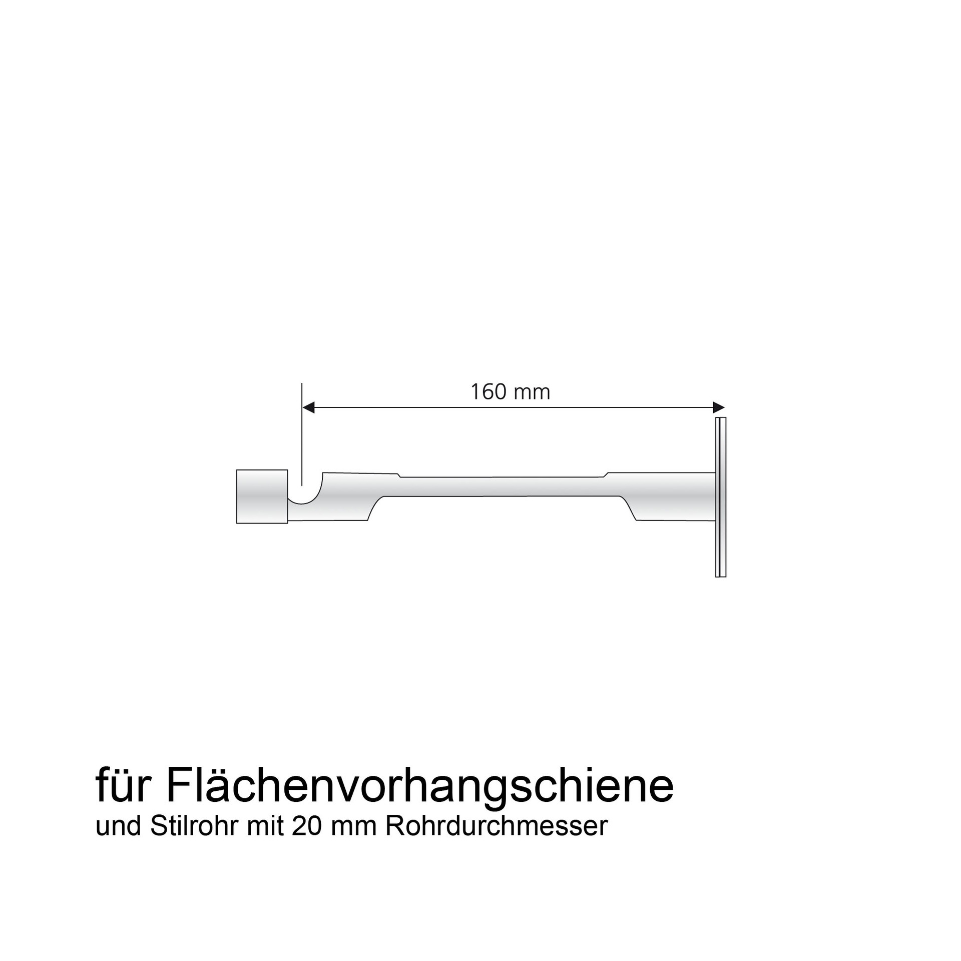 Träger für Flächenvorhänge mit Rohraufnahme