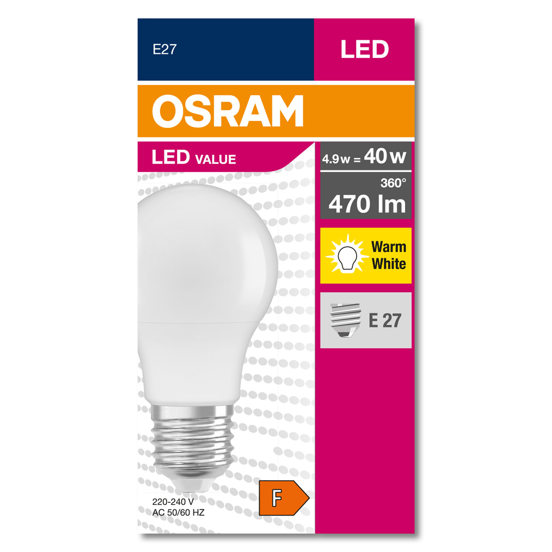 LED-Lampe value Kolbenform A40, E27 470lm 2700K 40W-Ersatz matt bei leitermann.de günstig kaufen LED-Lampe value Kolbenform A40, E27 470lm 2700K 40W-Ersatz matt