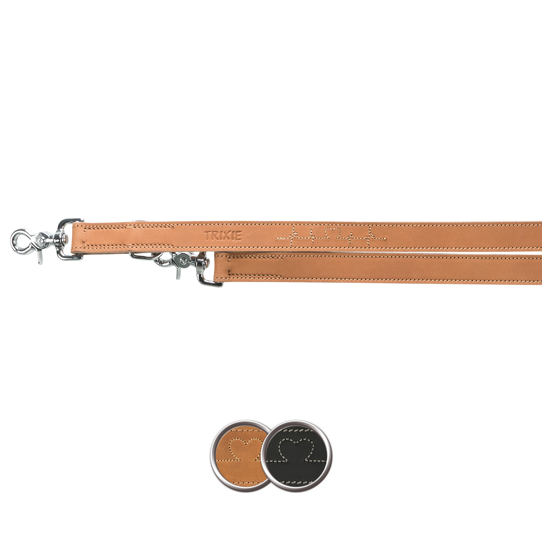 Rustic Fettleder-Verlängerungsleine "Heartbeat"