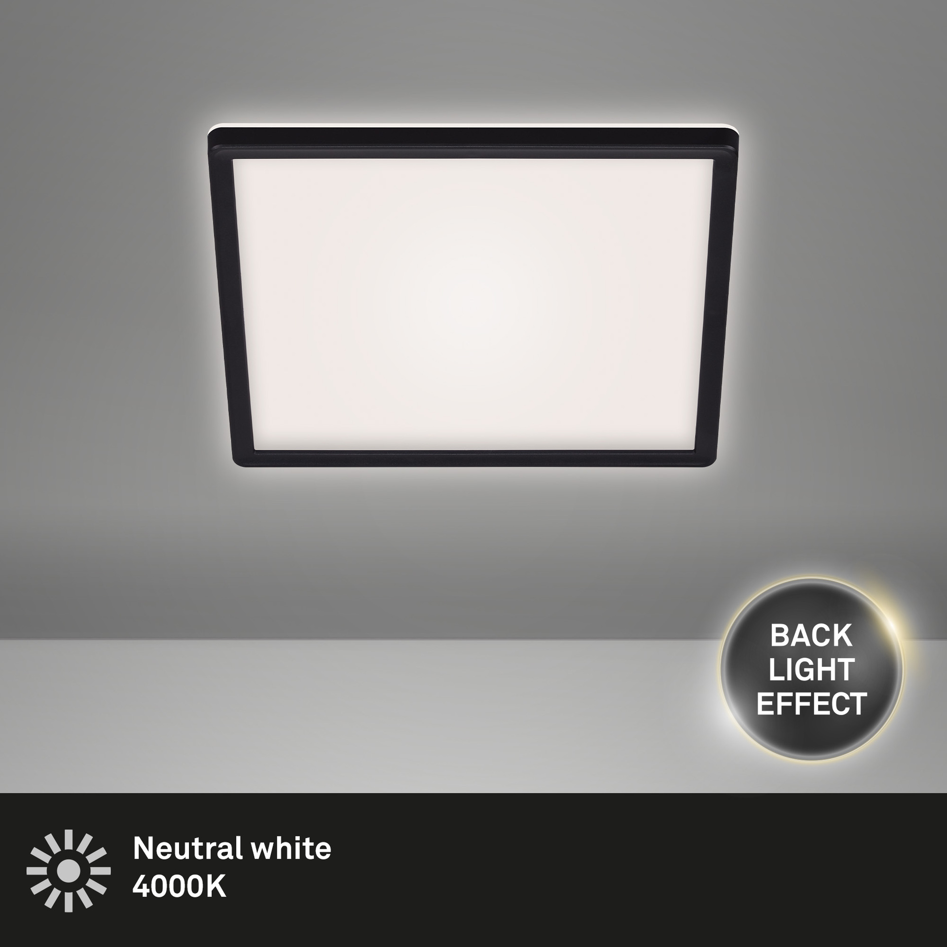 SLIM Ultraflaches LED Panel mit LED Backlight, schwarz