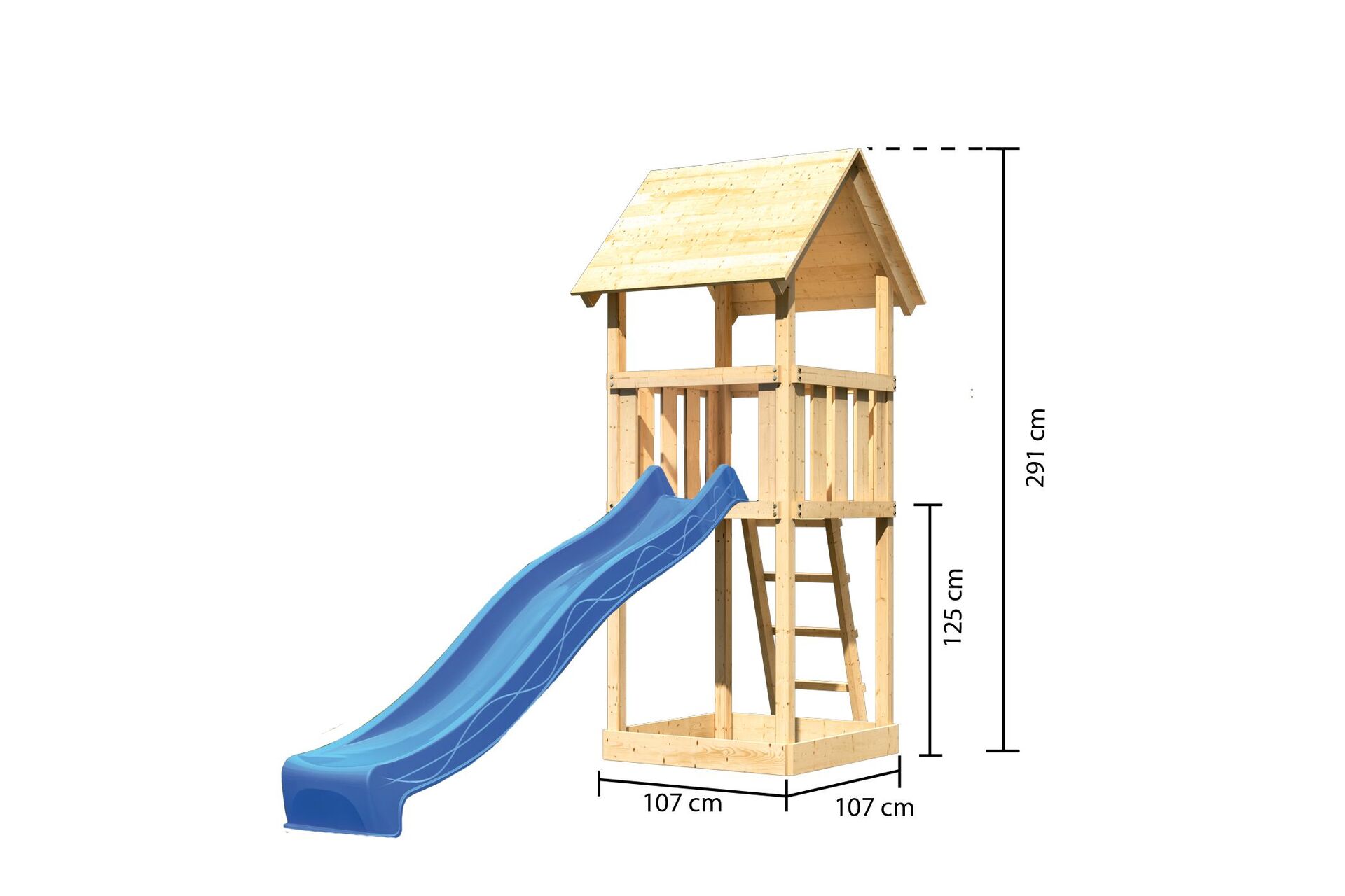 Kinderspielturm Lotti mit 2,5m Rutsche