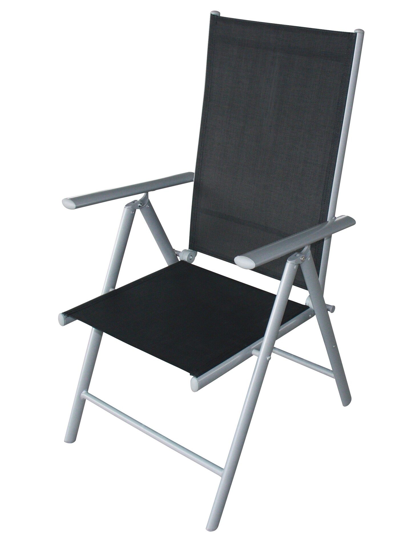 Klappsessel Alu + Textilene schwarz 2-er Set